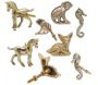 Boutons de porte animaux assortis en laiton recyclé (Lot de 8)