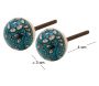 Boutons ronds en céramique fleurs bleues et blanches (Lot de 2) - TRANQUILLO