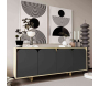 Buffet 4 portes en aggloméré Lazio Bohem - HANAH HOME