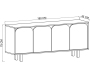 Buffet 4 portes en aggloméré Lazio Bohem - ASI-2448