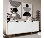 Buffet 4 portes en aggloméré Lazio Bohem - HANAH HOME