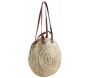 Cabas rond en palmier bandoulière et poignées