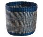 Cache-pots en jonc naturel et bleu (lot de 3) - 5