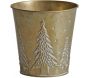 Cache pot en métal doré noel 13 cm