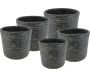 Cache pot rond en bambou patiné (Lot de 5)