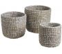 Cache pot rond en jonc de mer( Lot de 3)