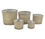 Cache pot rond en osier gris (Lot de 5) - AUB-2633