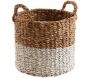 Cache-pots en jonc de mer naturel et blanc (lot de 3) - AUB-4333