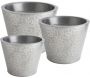 Cache pot en zinc brossé (Lot de 3)