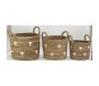 Cache-pots en abaca naturel et triangles blancs (lot de 3) - 59,90