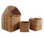 Cache-pots carrés en jonc de mer naturel (Lot de 4)