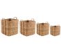 Cache-pots carrés en jonc de mer naturel (Lot de 4) - AUBRY GASPARD