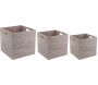 Cache-pots carrés en rotin patiné blanc (lot de 3)