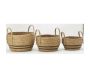 Cache-pots en jonc naturel et coton brun - 39,90