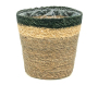 Cache-pots en jonc naturel brun et noir - AUB-7104