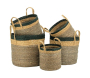 Cache-pots en jonc naturel brun et noir