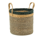 Cache-pots en jonc naturel brun et noir - AUB-7105