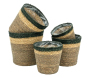 Cache-pots en jonc naturel brun et noir