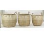 Cache-pots en jonc de mer naturel tressé (lot de 3) - AUB-5559