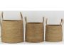 Cache-pots en jonc naturel avec anses (Lot de 3) - 5