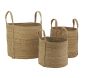 Cache-pots en jonc naturel avec anses (Lot de 3)