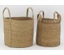 Cache-pots en jonc naturel avec anses (Lot de 3) - AUBRY GASPARD