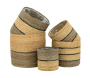 Cache-pots en jonc naturel et brun