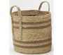 Cache-pots en jonc naturel et coton brun - 34,90