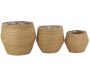 Cache-pots en jonc naturel et doublure plastique (Lot de 3) - 5