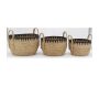 Cache-pots en jonc naturel et triangles noirs (lot de 3) - 5