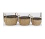 Cache-pots en jonc naturel et triangles noirs (lot de 3) - 44,90