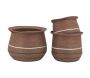 Cache-pots en jonc marron (lot de 3)