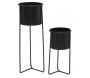 Cache-pots en métal noir (Lot de 2)