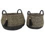 Cache-pots en raphia et en jonc (Lot de 2)