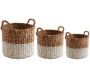 Cache-pots en jonc de mer naturel et blanc (lot de 3) - AUBRY GASPARD