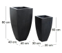 Cache-pots en zinc noir (lot de 2) - AUB-5801