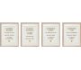 Cadre Recette Amour, Bonheur, Amitié, Vie (Lot de 4)