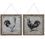 Cadre coq et métal et bois (Lot de 2)