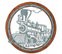 Cadre rond train métal et bois