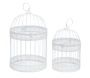 Cages en métal laqué blanc (Lot de 2)