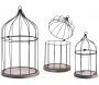 Cages en métal laqué et bois (Lot de 3)