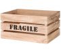 Cagette en bois brut Fragile (Lot de 2) - THE HOME DECO FACTORY