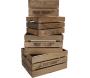Caisse en bois de pin (Lot de 4)