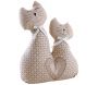 Cale-porte en coton et lin deux chats