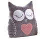 Cale-porte hibou en velours 21 cm