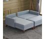 Canapé d'angle convertible en tissu bleu Bella - 7