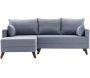 Canapé d'angle convertible en tissu bleu Bella - 699