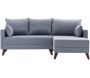 Canapé d'angle convertible en tissu bleu Bella - 699