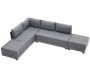 Canapé d'angle convertible en tissu gris Fly