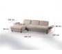Canapé d'angle en crème tissu Nice L - ASI-2044
